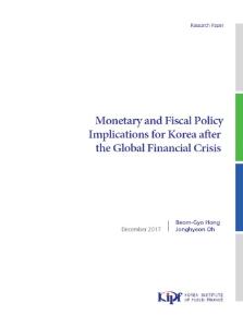 Monetary and Fiscal Policy Implications for Korea after the Global Financial Crisis